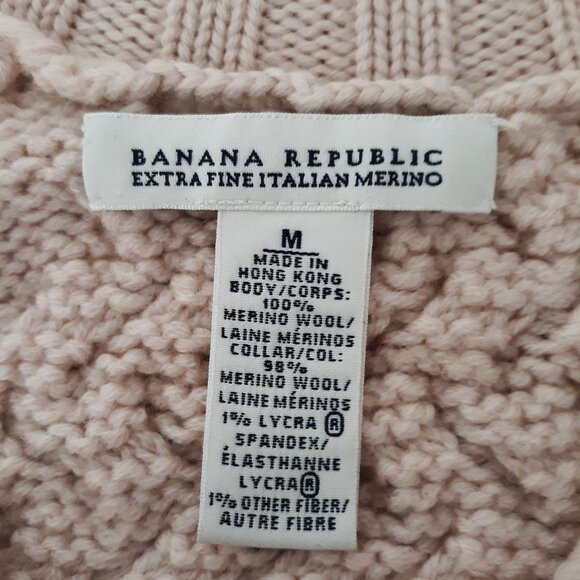 Banana Republic Extra Fine Italian Merino Wool Chunky Braided Sweater Vintage - Picture 7 of 7